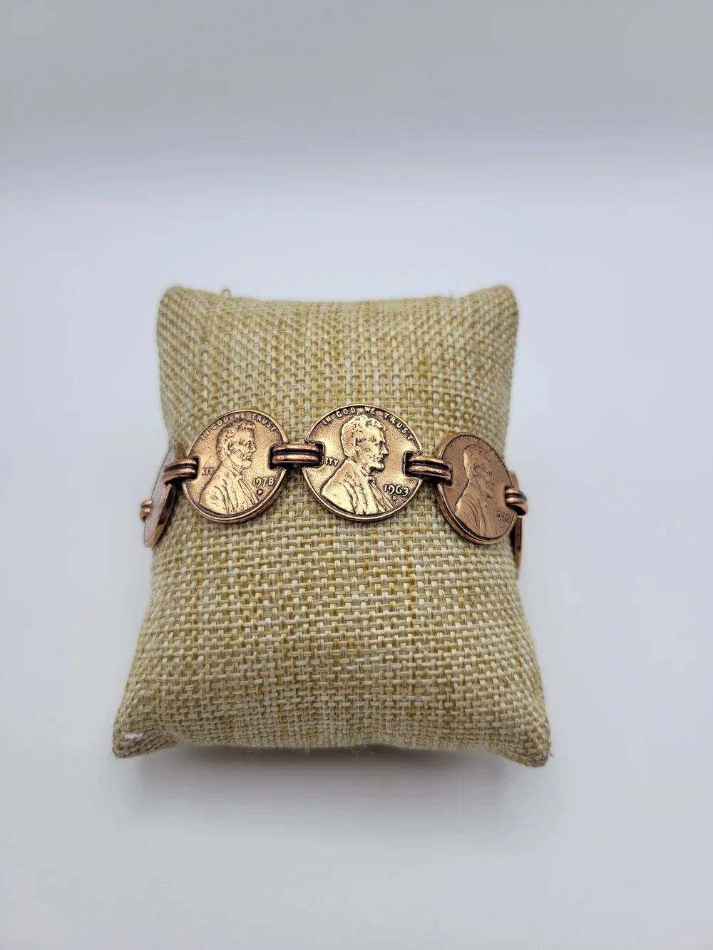 Vintage-Inspired Copper Penny Link Bracelet - Women's Jewelry